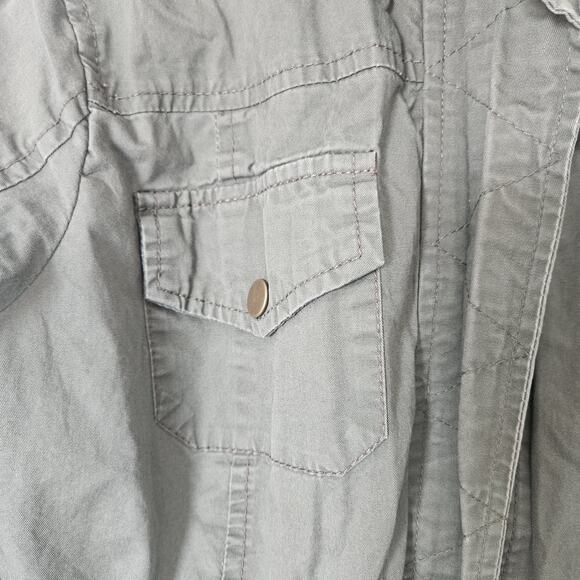 Yoki Collection Canvas Medium Military Jacket Hood Utility Streetwear Neutral - Picture 6 of 16